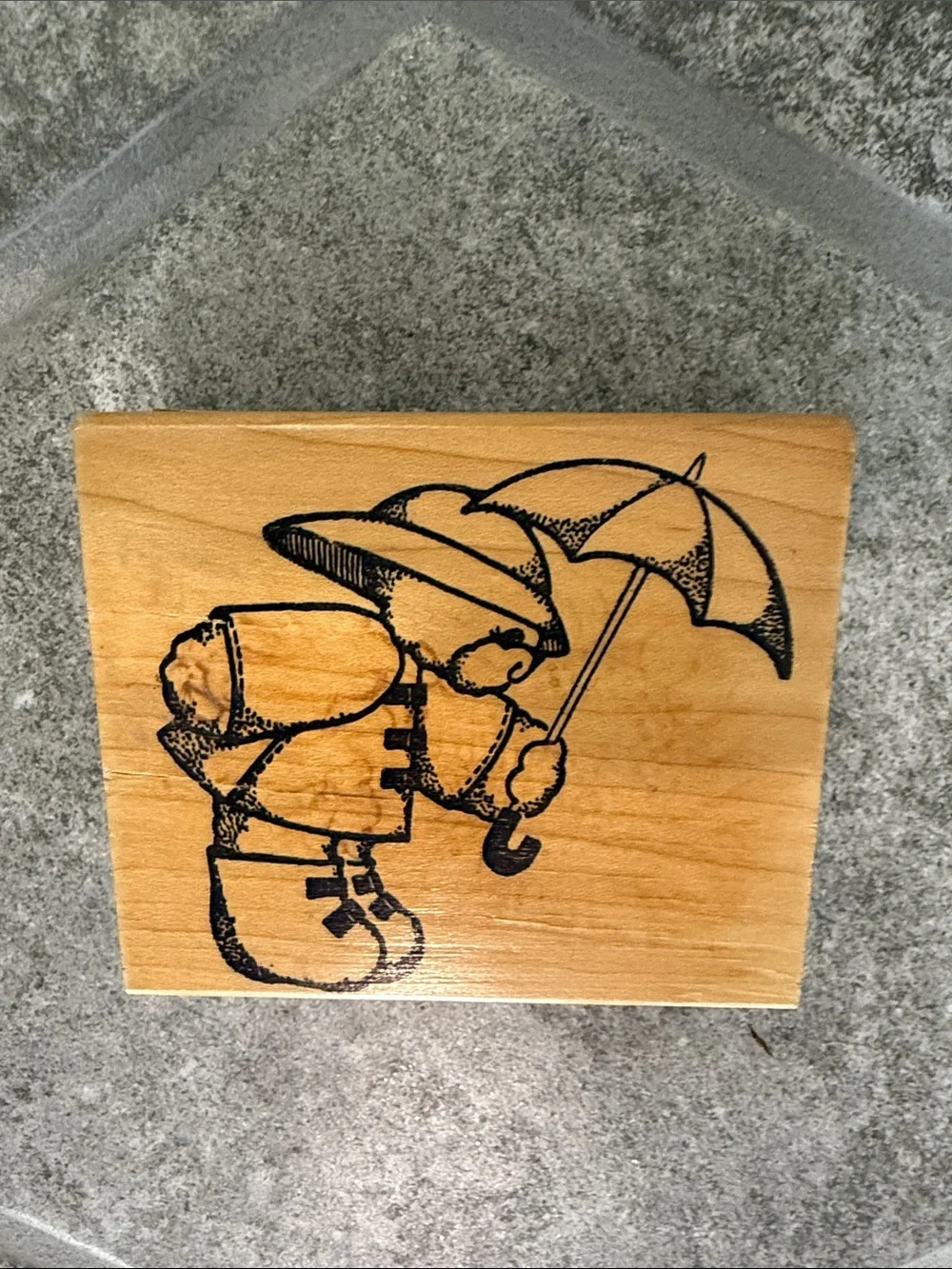 Cats and Bears Wooden Rubber Stamp 8 Stamp Set -All Night Media, Rubber Stampede